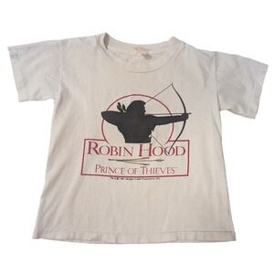 Vintage Robin Hood Prince of Thieves Graphic Tee Shirt 1991 Kids Small 90s Y2K